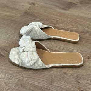 White Slide Sandals